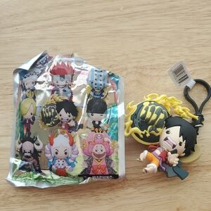 Monkey D Luffy Character Keychain with Black and Yellow Design